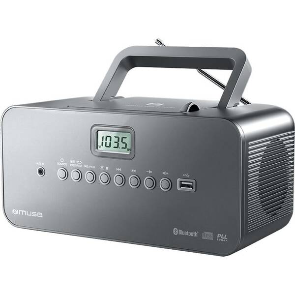 Radiopřijímač s CD MUSE M-30BT šedý


