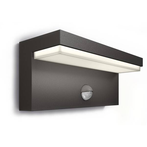 Nástěnné svítidlo Philips Bustan, 2700 K, pohybový senzor antracitové

