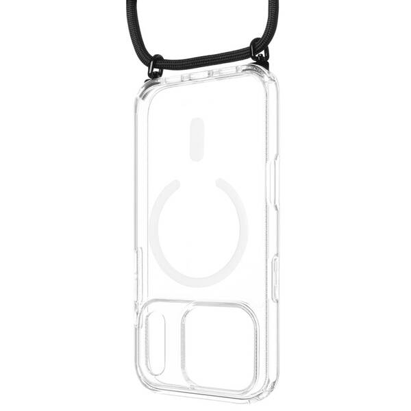 Kryt na mobil FIXED MagPure Neck s černou šňůrkou na krk na Apple iPhone 17 Pro/18 Pro černý

