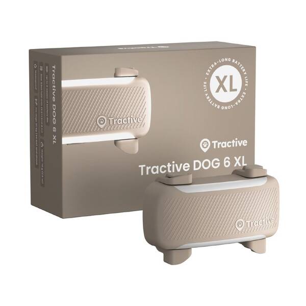 GPS lokátor Tractive DOG 6 XL –  pro psy se sledováním životních funkcí a zdravotními upozorněními hnědý

