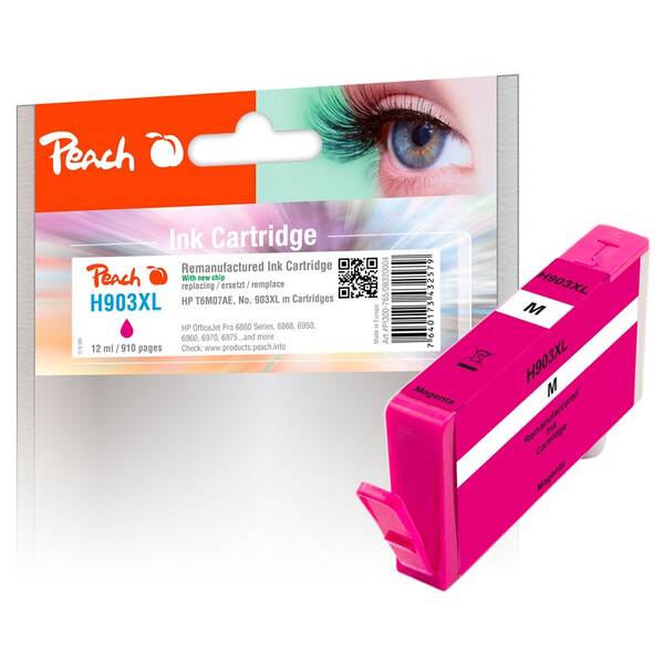 Inkoustová náplň Peach HP 903XL, 910 stran purpurová

