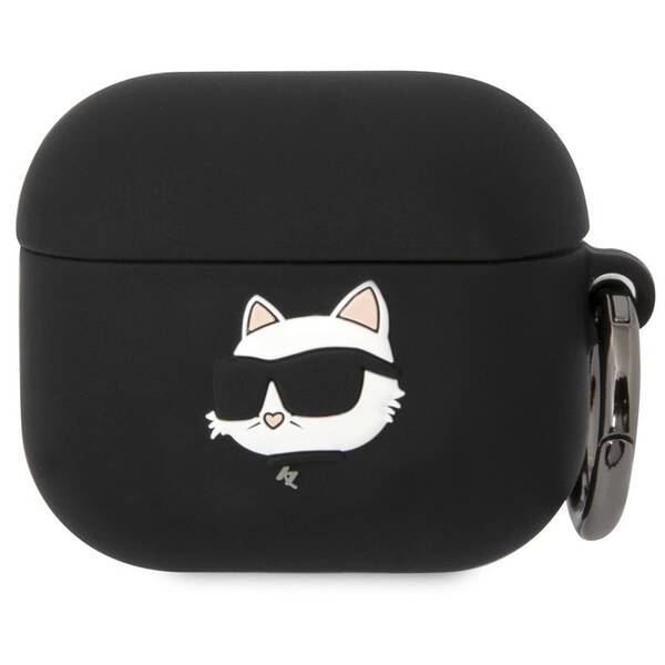 Pouzdro Karl Lagerfeld 3D Logo NFT Choupette Head na AirPods 3 černé

