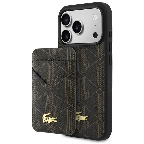 Kryt na mobil Lacoste PVC Blend MagSafe + Peněženka na Apple iPhone 17 Pro hnědý

