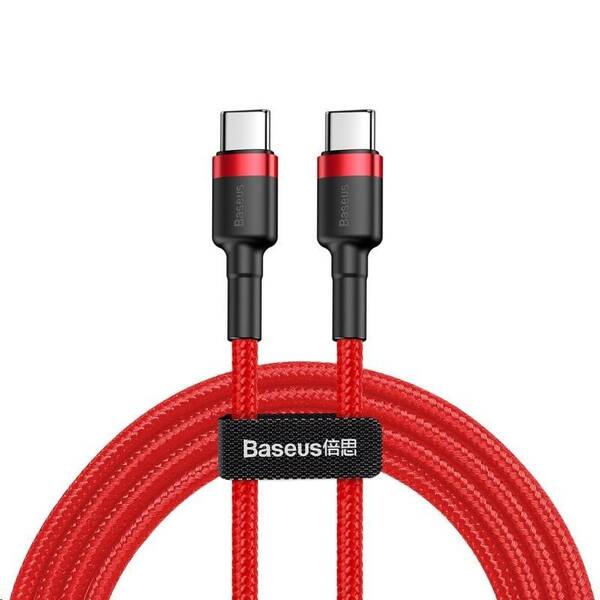 Kabel Baseus Cafule USB-C/USB-C, PD 2.0 60W, 2m červený

