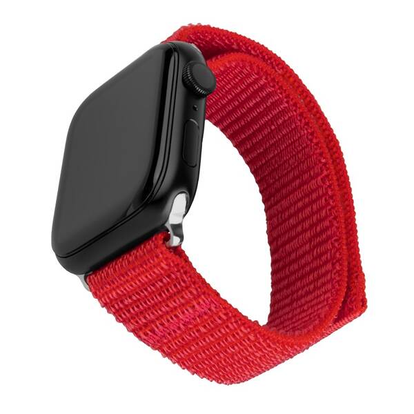 Řemínek FIXED Nylon Sporty Strap na Apple Watch 42/44/45mm červený

