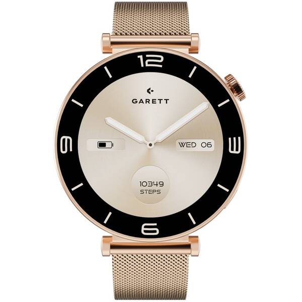 Chytré hodinky Garett Rose Mesh steel zlaté

