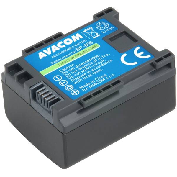Baterie Avacom Canon BP-808 Li-ion 7.4V 890mAh 6.6Wh černá

