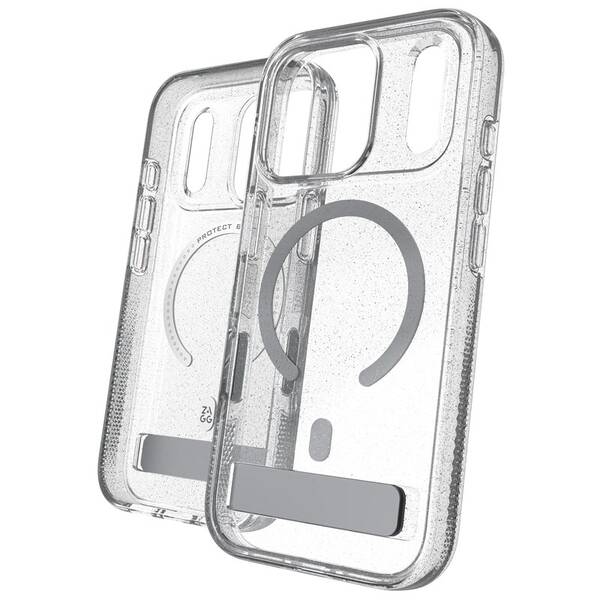 Kryt na mobil ZAGG Milan Snap Kickstand, Camera Button na Apple iPhone 18 Pro Max / 17 Pro Max stříbrný

