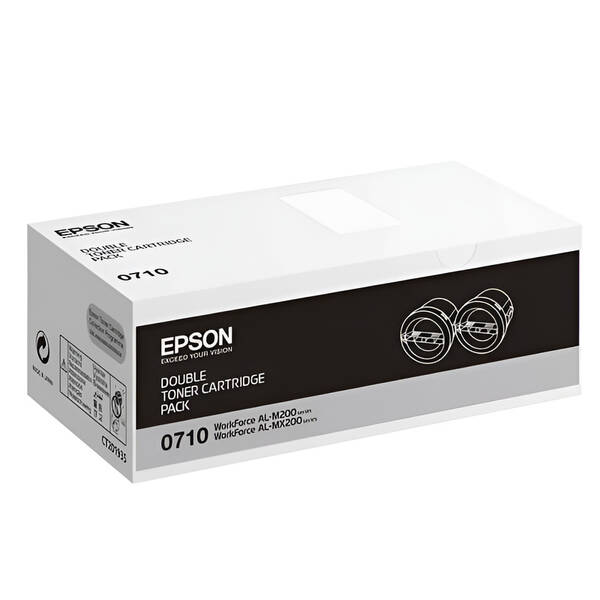 Toner Epson 0710, 5000 (2x2500), pro AL-M200/MX200, 2ks černý

