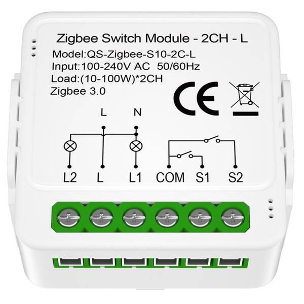 Modul IMMAX NEO SMART kontroler (L) V8 2-tlačítkový Zigbee 3.0, Tuya 

