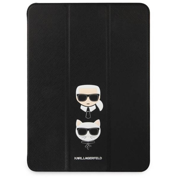 Pouzdro na tablet Karl Lagerfeld and Choupette Head Saffiano na Apple iPad Pro 11" černé

