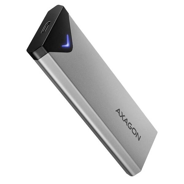 Externí rámeček Axagon Silver Arrow box, USB-C 10 Gbps - M.2 NVMe SSD stříbrný

