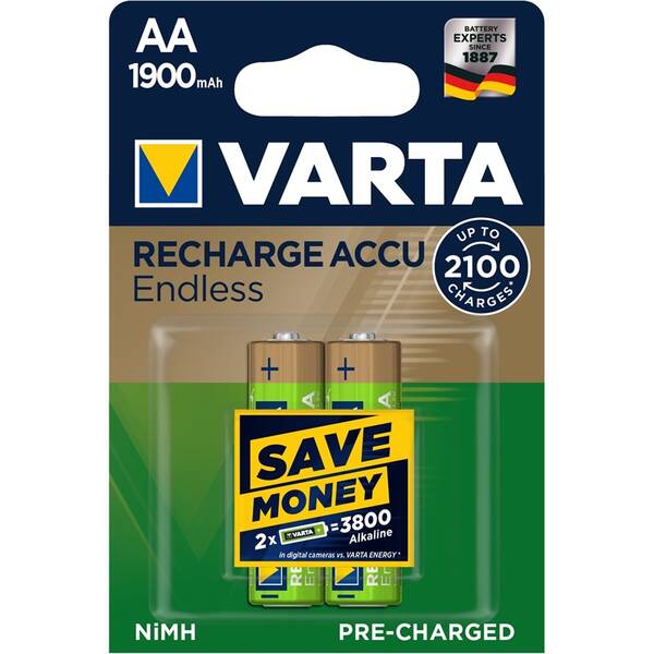 Baterie nabíjecí Varta HR06, AA, 1900mAh, Ni-MH, blistr 2ks 

