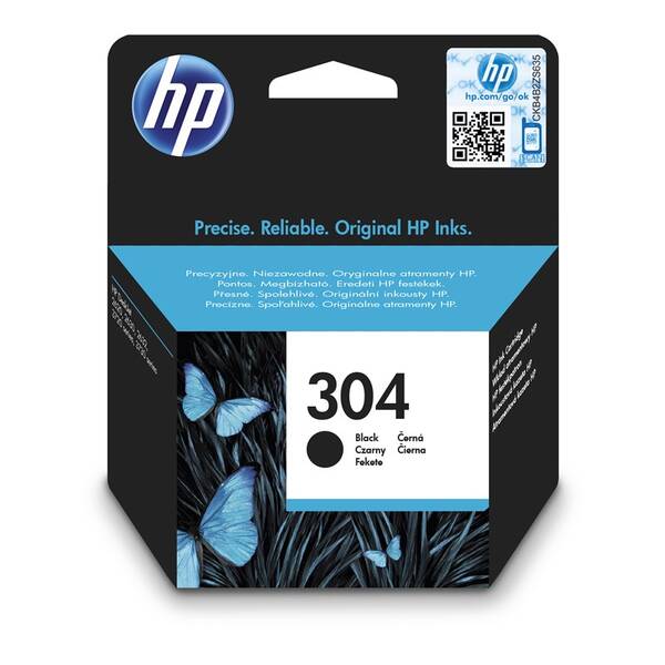 Inkoustová náplň HP 304, 120 stran černá

