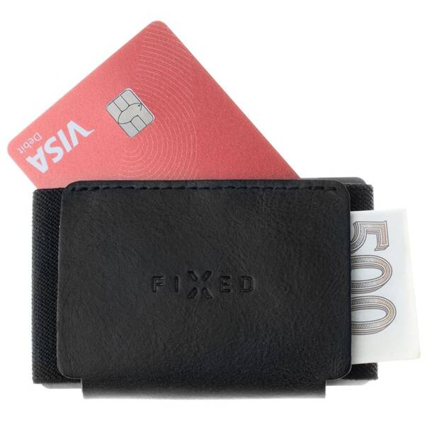 Peněženka FIXED Tiny Wallet z pravé hovězí kůže černá

