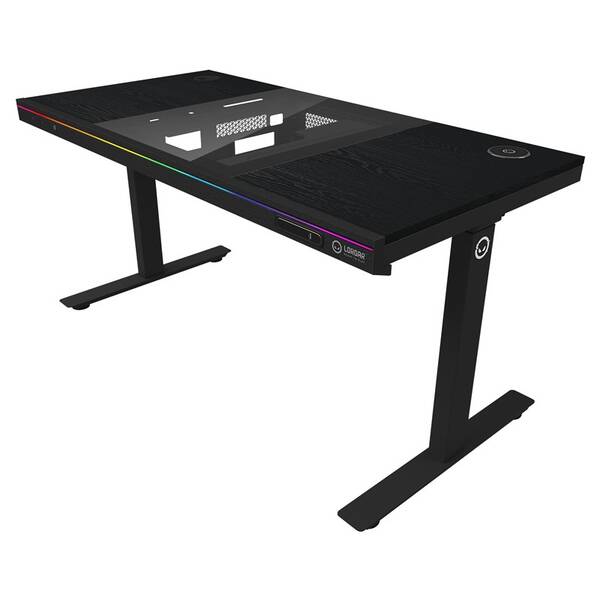 Herní stůl Lorgar DE90 RGB Wood černý

