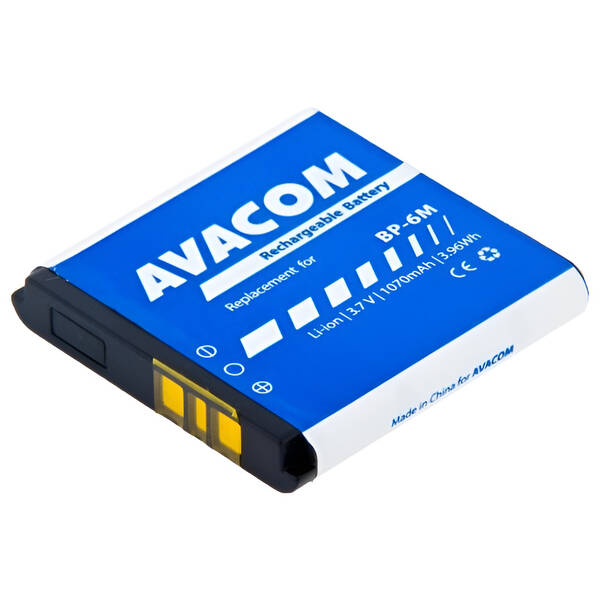 Baterie Avacom pro Nokia 6233, 9300, N73, Li-Ion 3,7V 1070mAh (náhrada BP-6M) 

