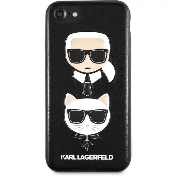 Kryt na mobil Karl Lagerfeld Karl and Choupette Hard Case na iPhone 8 černý

