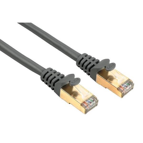 Kabel Hama síťový (RJ45), 1,5m, stíněný šedý

