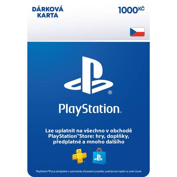 Předplacená karta Sony PLAYSTATION STORE – DÁRKOVA KARTA 1000KČ - pouze pro CZ PS Store 


