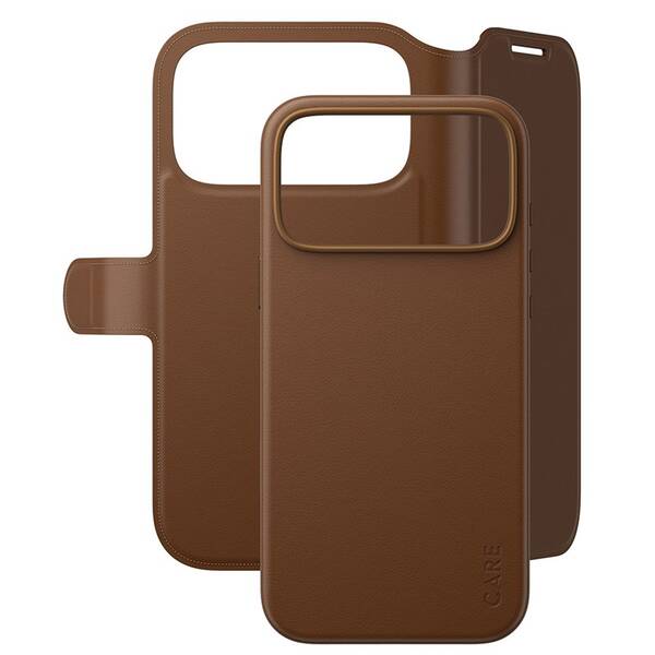 Pouzdro na mobil flipové PanzerGlass CARE na Apple iPhone 18 Pro Max / 17 Pro Max Tango 2v1 Wallet MagSafe hnědé

