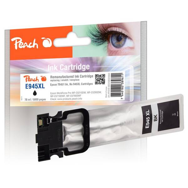 Inkoustová náplň Peach Epson 945XL, T9451, 78 ml černá

