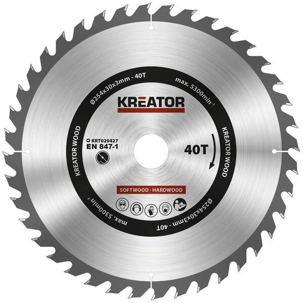 Kotouč pilový Kreator KRT020427 254mm 40T 

