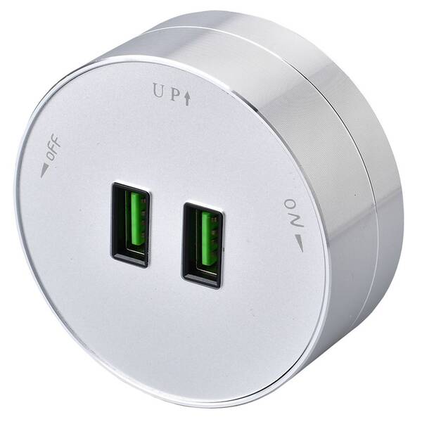 Zásuvkový modul Viking 2× USB stříbrný

