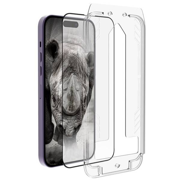 Tvrzené sklo RhinoTech 2.5D na Apple iPhone 15 Pro Max + samoaplikátor 

