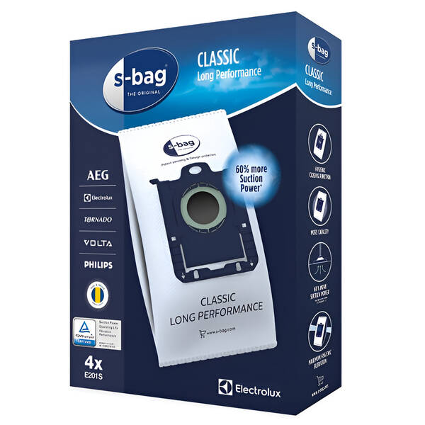 Sáčky do vysavače Electrolux s-bag® Classic Long Performance E201S (4 ks) 

