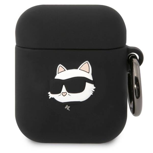 Pouzdro Karl Lagerfeld 3D Logo NFT Choupette Head na AirPods 1/2 černé

