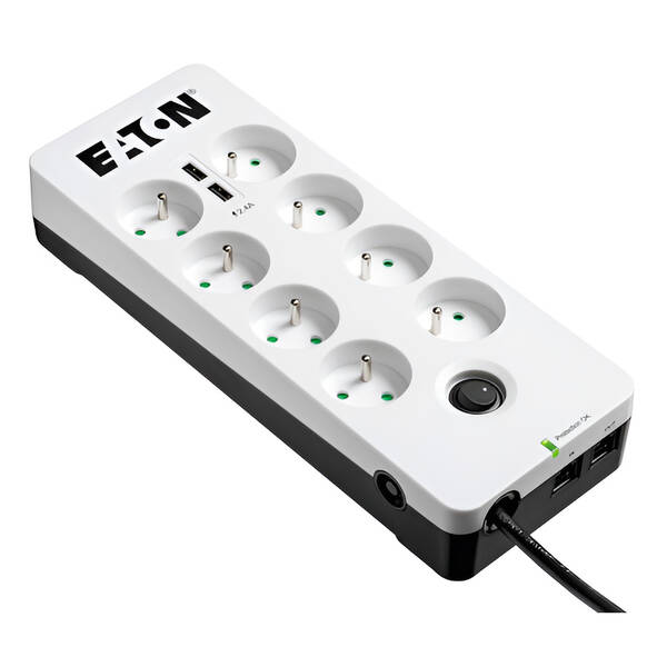 Přepěťová ochrana Eaton Protection Box 8 x zásuvka, 2x USB bílá

