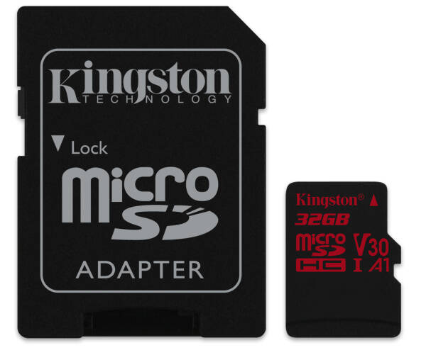 Paměťová karta Kingston microSDHC 32GB UHS-I U3 (100R/70W) + adaptér 

