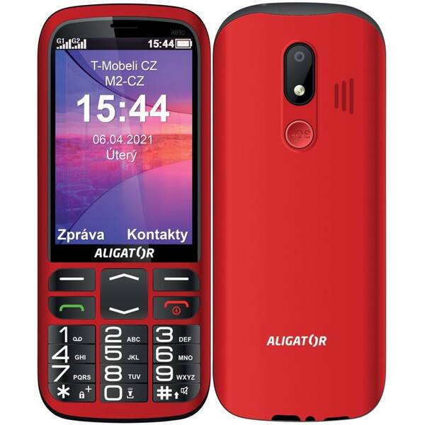 Mobilní telefon Aligator A830 Senior červený


