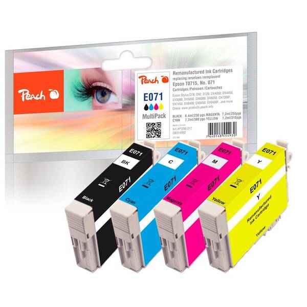 Inkoustová náplň Peach Epson 71, T0715 CombiPac Plus, 1x 8,4, 3x 7,2 ml vícebarevná

