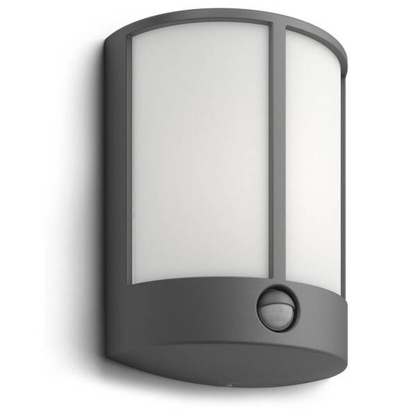 Nástěnné svítidlo Philips Stock, LED, senzor pohybu - antracitové 

