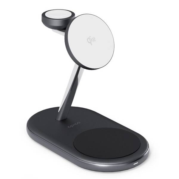 Bezdrátová nabíječka Epico UltraBase Qi2 3in1 Mag+ černá

