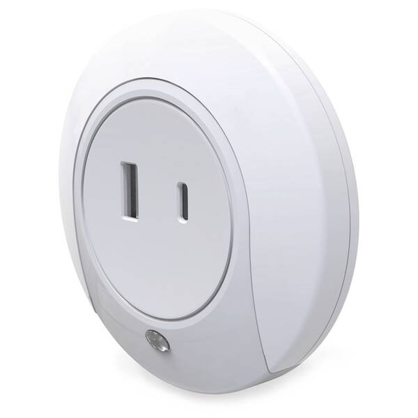 Noční světlo WG FireFly, do zásuvky s USB-A a USB-C bílé

