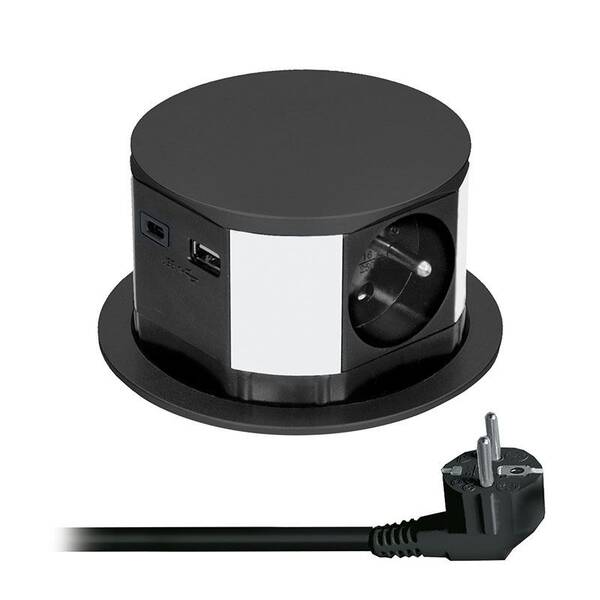 Kabel prodlužovací Solight 3z+USB A+C 20W PD, výsuvný blok zásuvek, 2 m bílý

