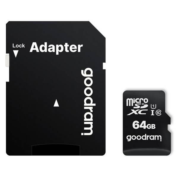 Paměťová karta Goodram MicroSDXC 64GB 10 UHS I + adaptér 

