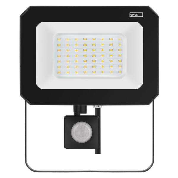 Reflektor EMOS SIMPO 50W 5000LM IP44 NW PIR černý


