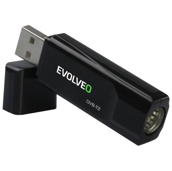 TV tuner Evolveo Sigma T2, FullHD DVB-T2 H.265/HEVC USB tuner černá barva
