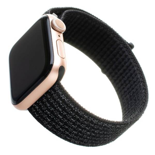 Řemínek FIXED Nylon Strap na Apple Watch 38/40/41 mm - reflexně černý 

