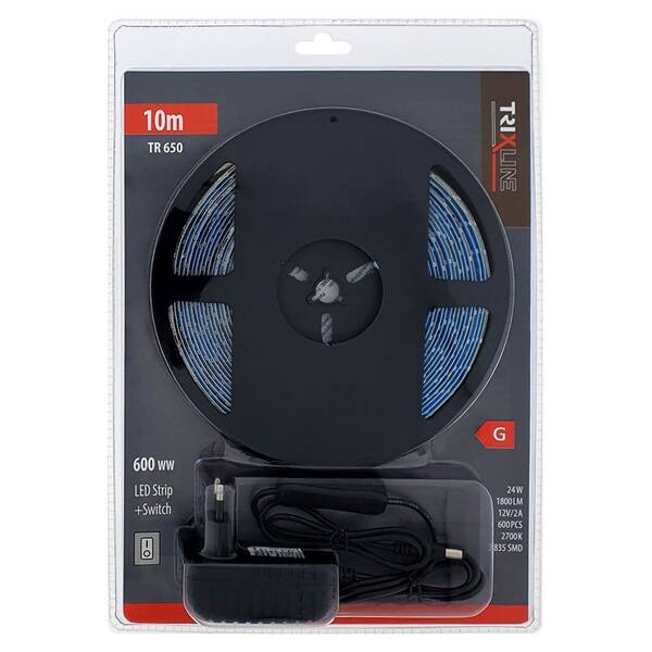 LED pásek Trixline TR 650  24W 2700K 10m s vypínačem 

