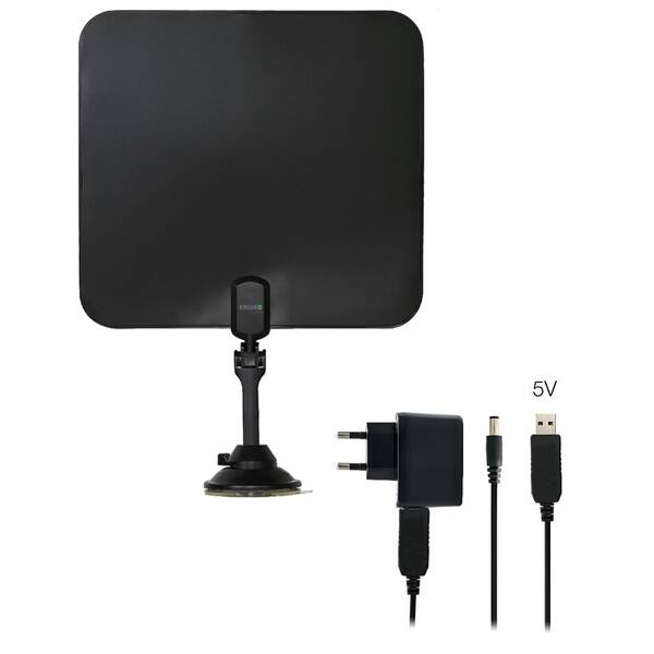 Anténa pokojová Evolveo Xany 2C LTE 230/5V, 41dBi aktivní pokojová DVB-T/T2, LTE filtr 

