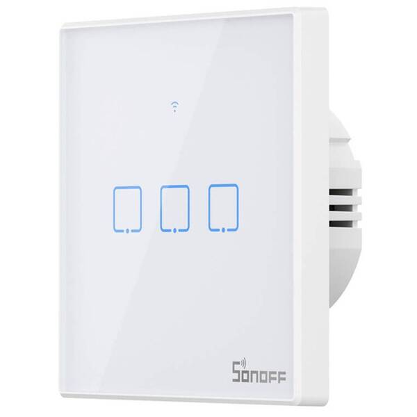 Vypínač Sonoff Smart WiFi + RF 433 T2 EU TX (3-channel) bílý

