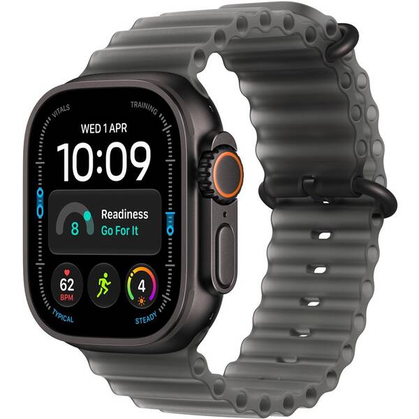 Chytré hodinky Apple GPS + Cellular 49 mm černý titan, průsvitně černý oceánský řemínek 

