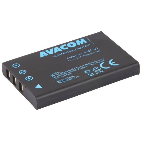Baterie Avacom Fujifilm NP-60 Li-Ion 3.7V 1180mAh 4.4Wh černá

