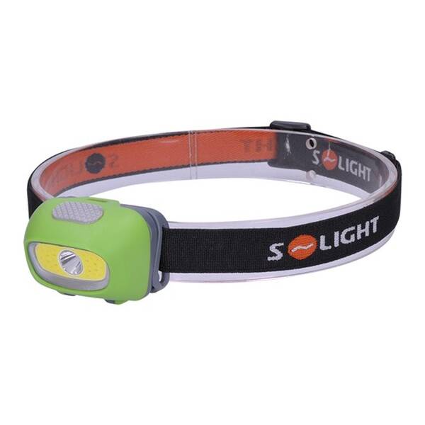 Čelovka Solight 3W + 3W COB bílé a červené světlo 3x AAA černá

