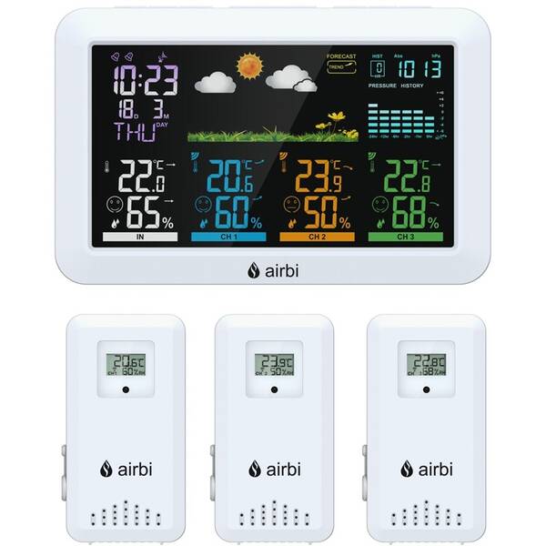 Meteorologická stanice Airbi HOME, 3 čidla bílá


